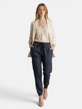 Velvet Heart Black Tencel Baggy Cargo Jogger Style Pants Size XS